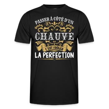 Le Meilleur Chauve | Chauve à la perfection - T-shirt sport Homme - noir - Devant - AI Model Male 178 dark (178cm)