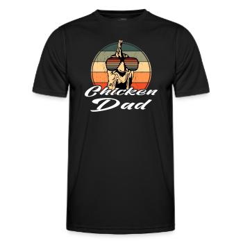 Retro Sunglasses Chicken Chicken Dad lettering - Men's Functional T-Shirt - black - Front - AI Model Male 178 dark (178cm)