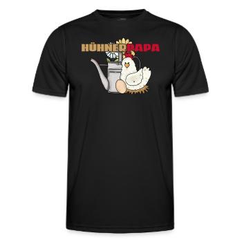 Vintage Huhn Gießkanne Hühnerpapa - Männer Funktions-T-Shirt - Schwarz - Vorne - AI Model Male 178 dark (178cm)