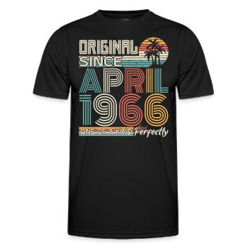 Avril 1966 anniversaire avril 1966 cadeau 1966 - T-shirt sport Homme - noir - Devant - AI Model Male 178 dark (178cm)