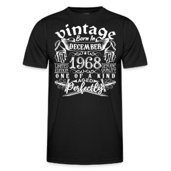 1968 December 1968 Birthday December 1968 - Men's Functional T-Shirt - black - Front - AI Model Male 178 dark (178cm)