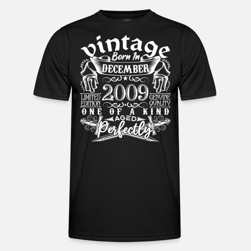 2009 Dezember 2009 Geburtstag Dezember 2009 - Männer Funktions-T-Shirt - Schwarz