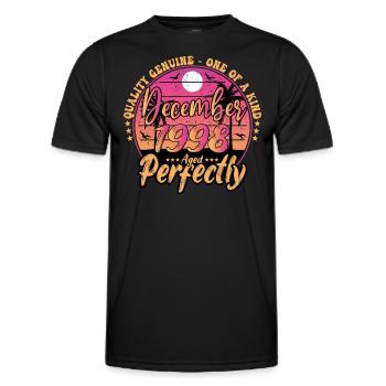 December 1998 Anniversary 1998 December 1998 - Men's Functional T-Shirt - black - Front - AI Model Male 178 dark (178cm)