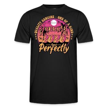 January 2020 Anniversary 2020 January 2020 - Men's Functional T-Shirt - black - Front - AI Model Male 178 dark (178cm)