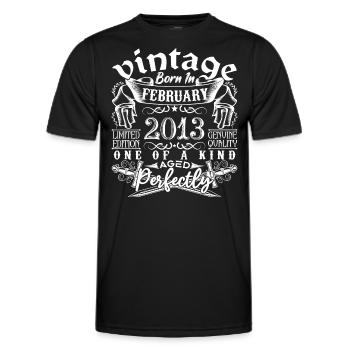 Februar 2013 Geburtstag Februar 2013 Februar - Männer Funktions-T-Shirt - Schwarz - Vorne - AI Model Male 178 dark (178cm)