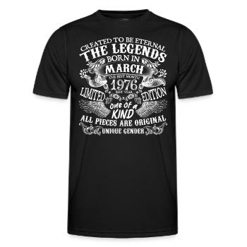 März 1976 Geburtstag 1976 März Bestes neues Jahr - Männer Funktions-T-Shirt - Schwarz - Vorne - AI Model Male 178 dark (178cm)