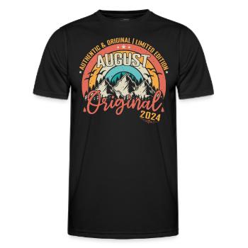 August 2024 August Geburtstag 2024 August - Männer Funktions-T-Shirt - Schwarz - Vorne - AI Model Male 178 dark (178cm)