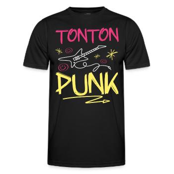 Tonton Punk Rock - T-shirt sport Homme - noir - Devant - AI Model Male 178 dark (178cm)