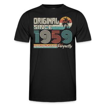 1959 anniversaire 1959 né en 1959 anniversaire - T-shirt sport Homme - noir - Devant - AI Model Male 178 dark (178cm)