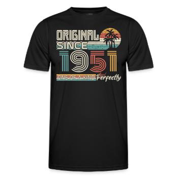 1951 Geburtstag 1951 geboren 1951 Jubiläum - Männer Funktions-T-Shirt - Schwarz - Vorne - AI Model Male 178 dark (178cm)
