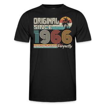 1966 anniversary 1966 born in 1966 anniversary - Men's Functional T-Shirt - black - Front - AI Model Male 178 dark (178cm)