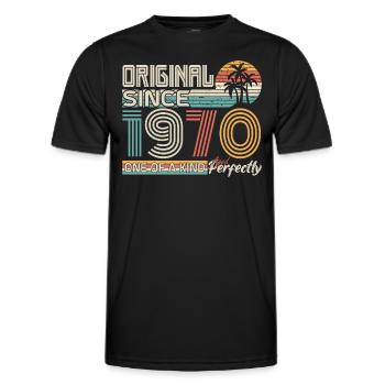 1970 anniversary 1970 born in 1970 anniversary - Men's Functional T-Shirt - black - Front - AI Model Male 178 dark (178cm)