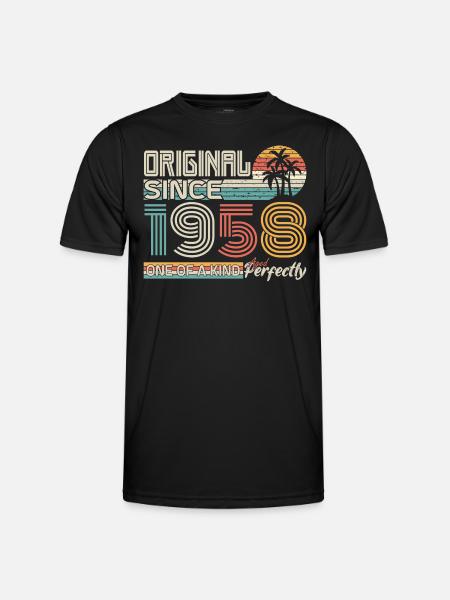 1958 Fødselsdag 1958 Født i 1958 Jubilæum - Funktionsshirt til herrer - sort