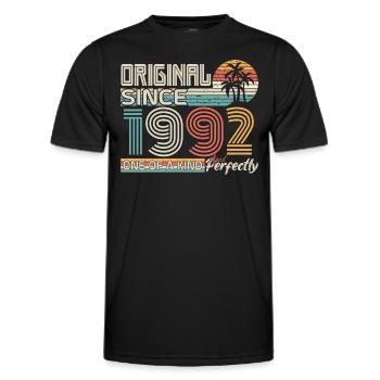 1992 Jubiläum 1992 geboren 1992 Jubiläum - Männer Funktions-T-Shirt - Schwarz - Vorne - AI Model Male 178 dark (178cm)