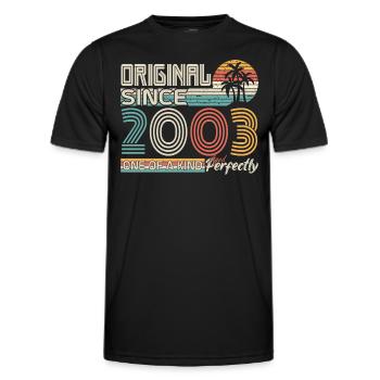 2003 Jubiläum 2003 geboren 2003 Jubiläum - Männer Funktions-T-Shirt - Schwarz - Vorne - AI Model Male 178 dark (178cm)