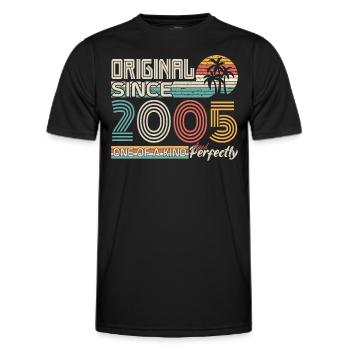 2005 anniversary 2005 born in 2005 anniversary - Men's Functional T-Shirt - black - Front - AI Model Male 178 dark (178cm)