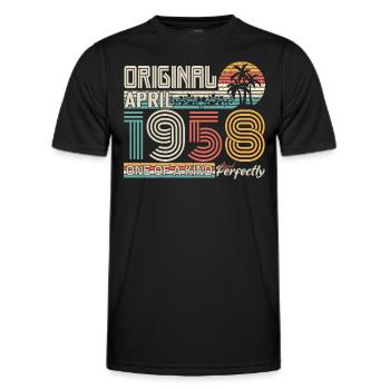 April 1958 Jahrestag April 1958 Geschenk 1958 - Männer Funktions-T-Shirt - Schwarz - Vorne - AI Model Male 178 dark (178cm)