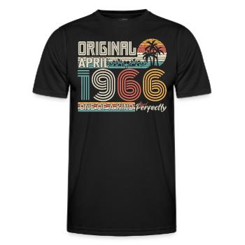 April 1966 Jahrestag April 1966 Geschenk 1966 - Männer Funktions-T-Shirt - Schwarz - Vorne - AI Model Male 178 dark (178cm)