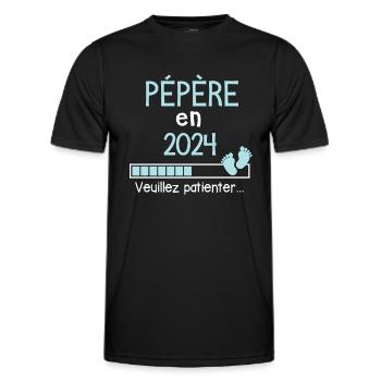 Pépère en 2024 Cadeau Futur Grand-père - T-shirt sport Homme - noir - Devant - AI Model Male 178 dark (178cm)