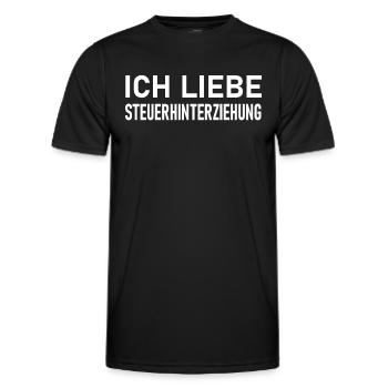 ICH LIEBE STEUERHINTERZIEHUNG - STEUERN SPAREN - Männer Funktions-T-Shirt - Schwarz - Vorne - AI Model Male 178 dark (178cm)