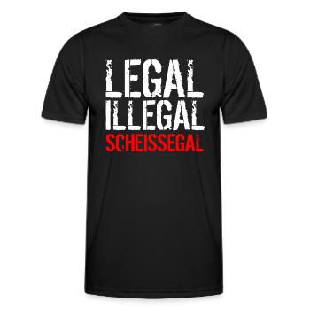 Legal Illegal Scheissegal - Egal - Männer Funktions-T-Shirt - Schwarz - Vorne - AI Model Male 178 dark (178cm)