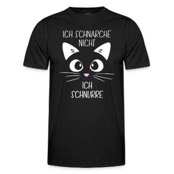 Schlafshirt - Ich schnarche nicht Ich schnurre - Männer Funktions-T-Shirt - Schwarz - Vorne - AI Model Male 178 dark (178cm)