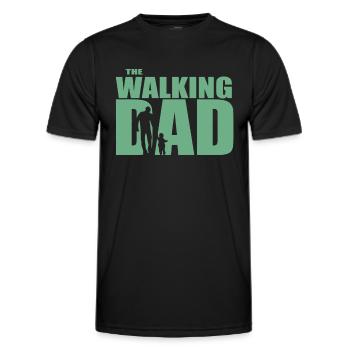 Le papa qui marche - Cadeau pour le futur papa 2025 - T-shirt sport Homme - noir - Devant - AI Model Male 178 dark (178cm)