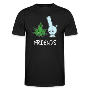 Bong TCH Kiffen Cannabisblatt Marihuana Haschisch - Männer Funktions-T-Shirt - Schwarz - Vorne - AI Model Male 178 dark (178cm)
