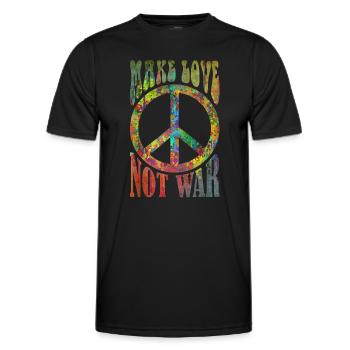 MAKE LOVE - NOT WAR - Men's Functional T-Shirt - black - Front - AI Model Male 178 dark (178cm)