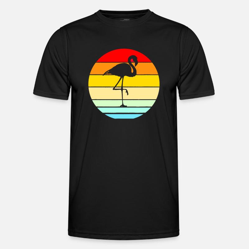 Flamingo sunset - Men's Functional T-Shirt - black