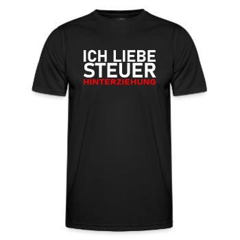 ICH LIEBE STEUERHINTERZIEHUNG - STEUERN SPAREN - Männer Funktions-T-Shirt - Schwarz - Vorne - AI Model Male 178 dark (178cm)