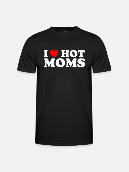 I Love Hot MOM - Hot MOMS - Männer Funktions-T-Shirt - Schwarz
