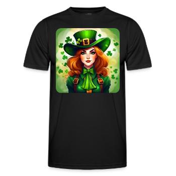 Saint Patricks Day Irish Kobold Leprechaun Mädchen - Männer Funktions-T-Shirt - Schwarz - Vorne - AI Model Male 178 dark (178cm)