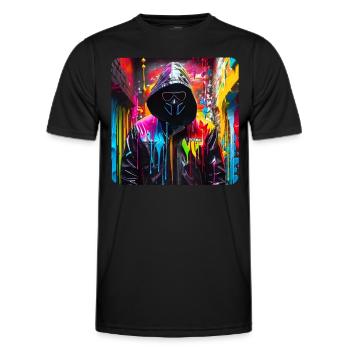 Cyberpunk Anonymous - Männer Funktions-T-Shirt - Schwarz - Vorne - AI Model Male 178 dark (178cm)