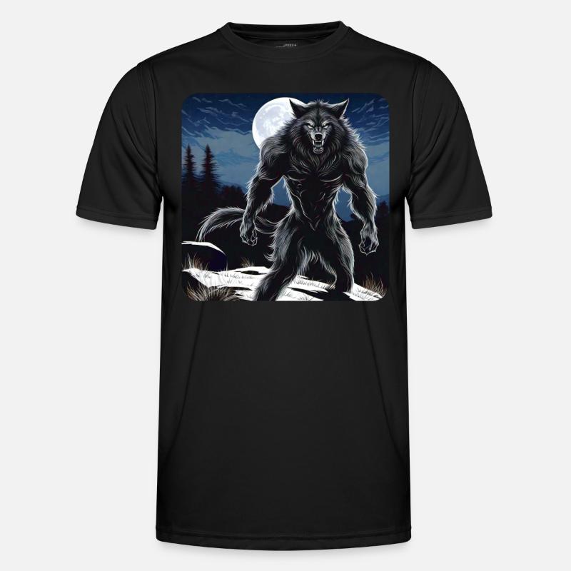 Unheimlicher Werwolf Männer Funktions-T-Shirt