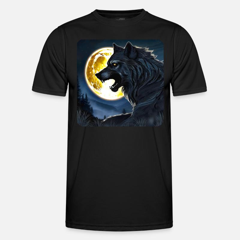Big Wolf in Full Moon Men's Functional T-Shirt