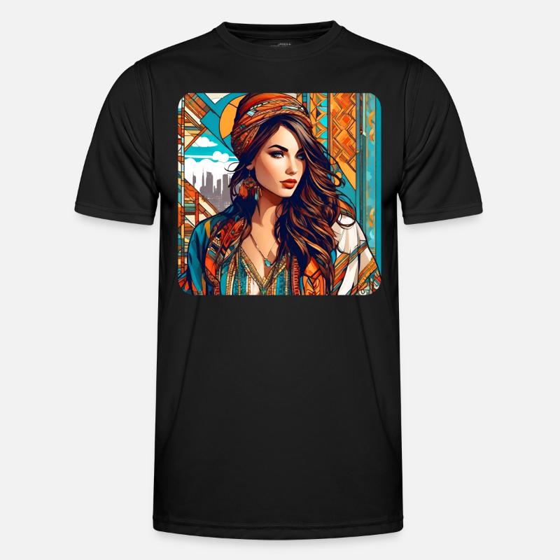 Fille cool dans un style bohème T-shirt sport Homme