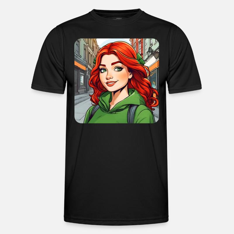 Cooles irisches rothaariges Mädchen Männer Funktions-T-Shirt