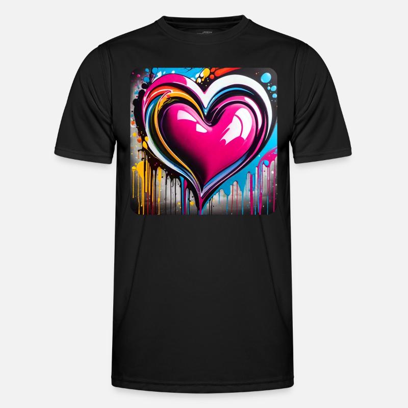 Coeur dans le style graffiti T-shirt sport Homme