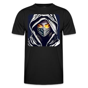 Cool Anonymous Cyberpunk Girl - Men's Functional T-Shirt - black - Front - AI Model Male 178 dark (178cm)