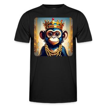 Singe mignon avec couronne - T-shirt sport Homme - noir - Devant - AI Model Male 178 dark (178cm)