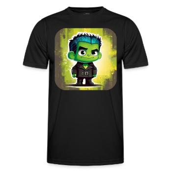 Cute little green monster - Men's Functional T-Shirt - black - Front - AI Model Male 178 dark (178cm)