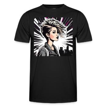 Cool Punk Gothic Girl with Pink - Men's Functional T-Shirt - black - Front - AI Model Male 178 dark (178cm)