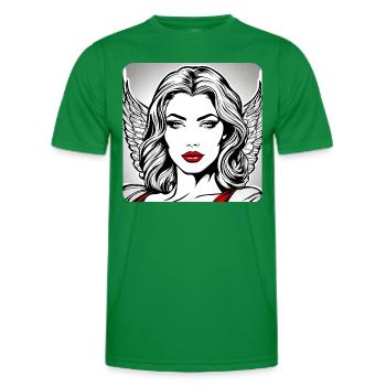 Engel mit roten Lippen - Männer Funktions-T-Shirt - Kelly Green - Vorne - AI Model Male 178 dark (178cm)