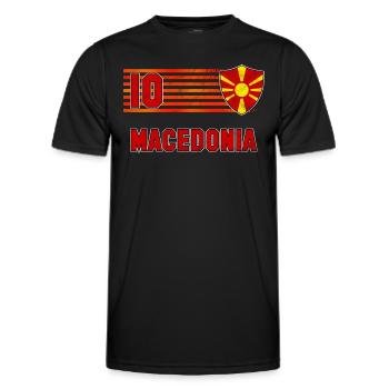 Macédoine - T-shirt sport Homme - noir - Devant - AI Model Male 178 dark (178cm)