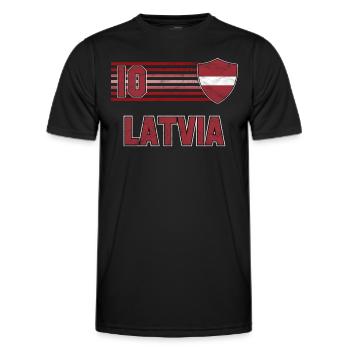 Lettonie - T-shirt sport Homme - noir - Devant - AI Model Male 178 dark (178cm)