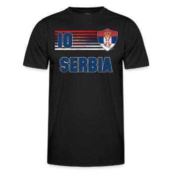 Serbien - Männer Funktions-T-Shirt - Schwarz - Vorne - AI Model Male 178 dark (178cm)