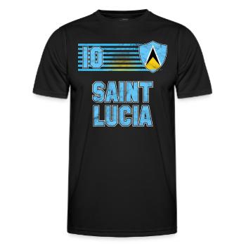Sainte-Lucie - T-shirt sport Homme - noir - Devant - AI Model Male 178 dark (178cm)