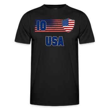 USA - Männer Funktions-T-Shirt - Schwarz - Vorne - AI Model Male 178 dark (178cm)