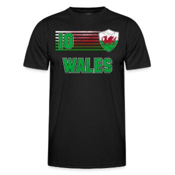 Wales - Männer Funktions-T-Shirt - Schwarz - Vorne - AI Model Male 178 dark (178cm)